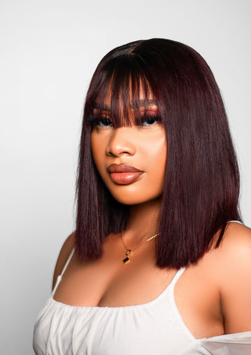 Grace Bob fringe wig- Burgundy